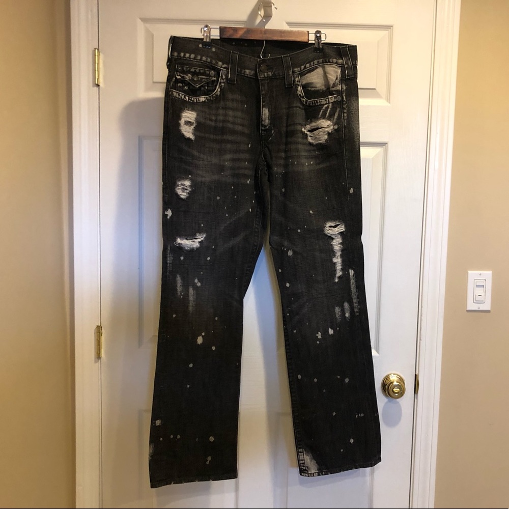 True Religion RICKY black & fully distressed jeans